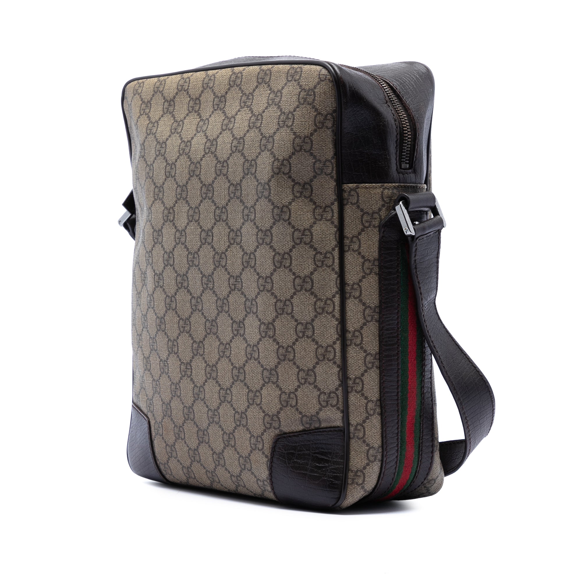 Front Zip Messenger GG Coated Canvas Medium