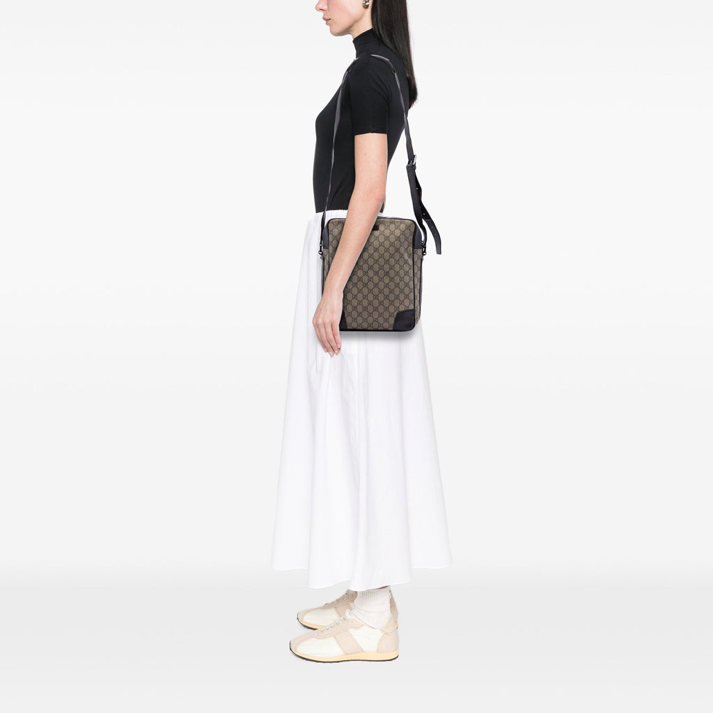 Front Zip Messenger GG Coated Canvas Medium