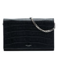 Paris Chain Wallet Crocodile Embossed Leather
