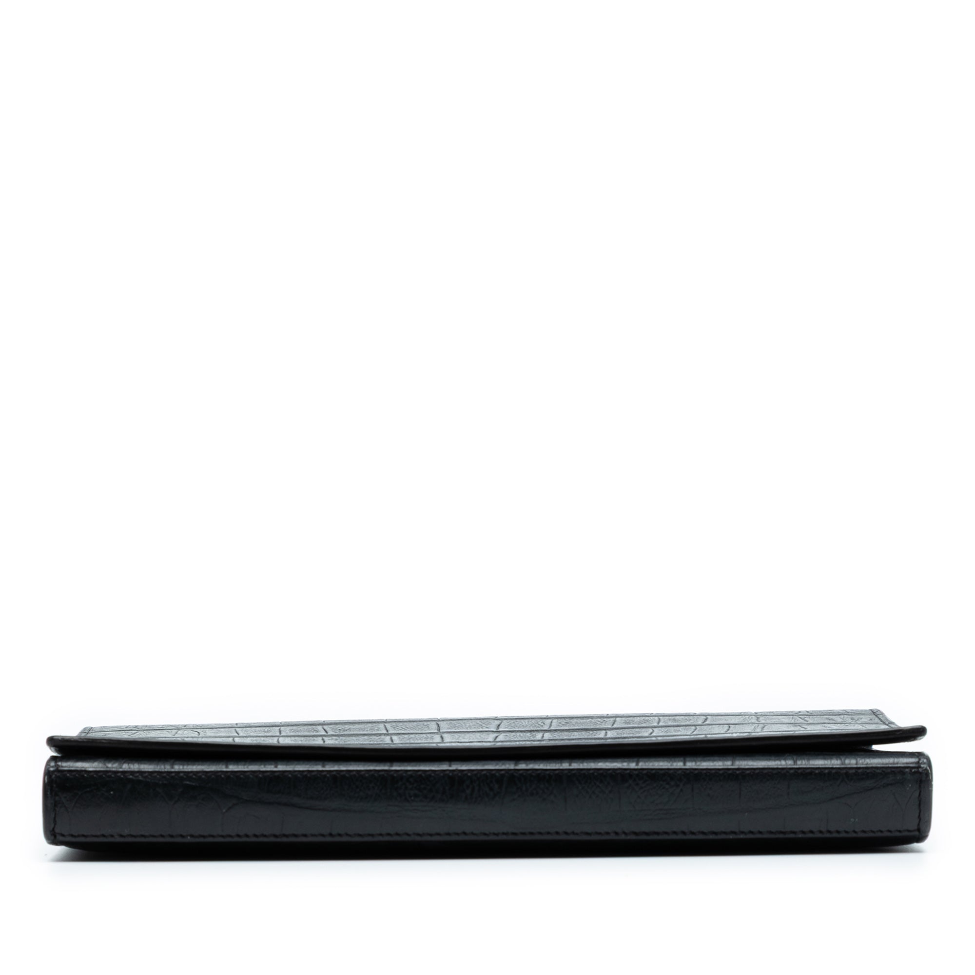 Paris Chain Wallet Crocodile Embossed Leather