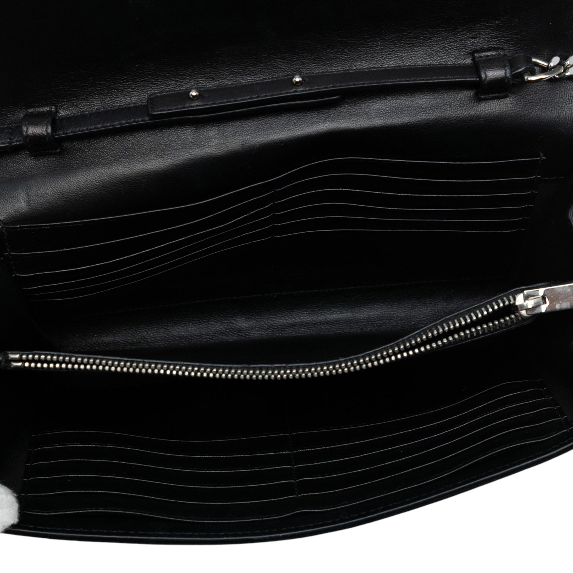 Paris Chain Wallet Crocodile Embossed Leather