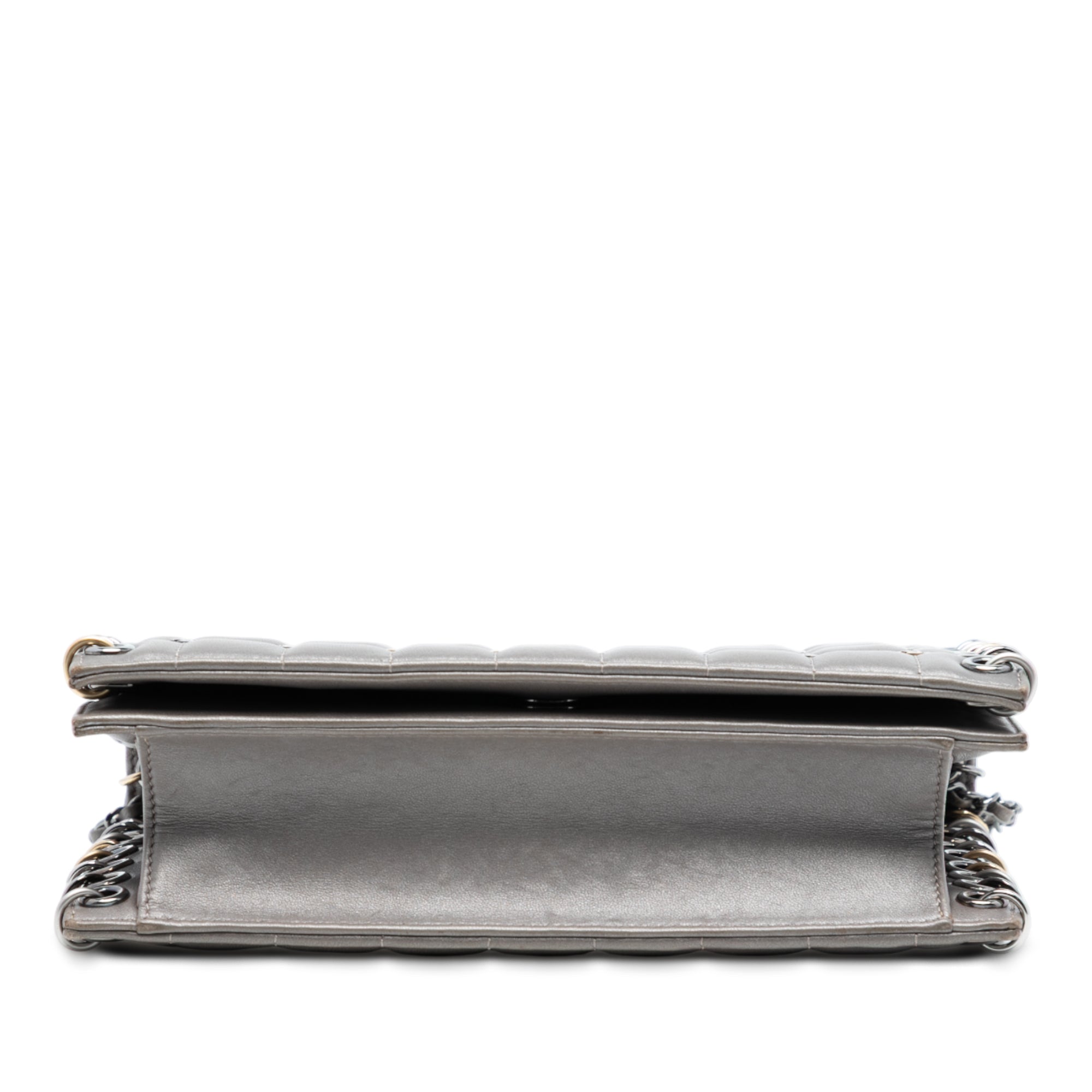 Piercing Chain Flap Bag CC Studded Quilted Lambskin Small
