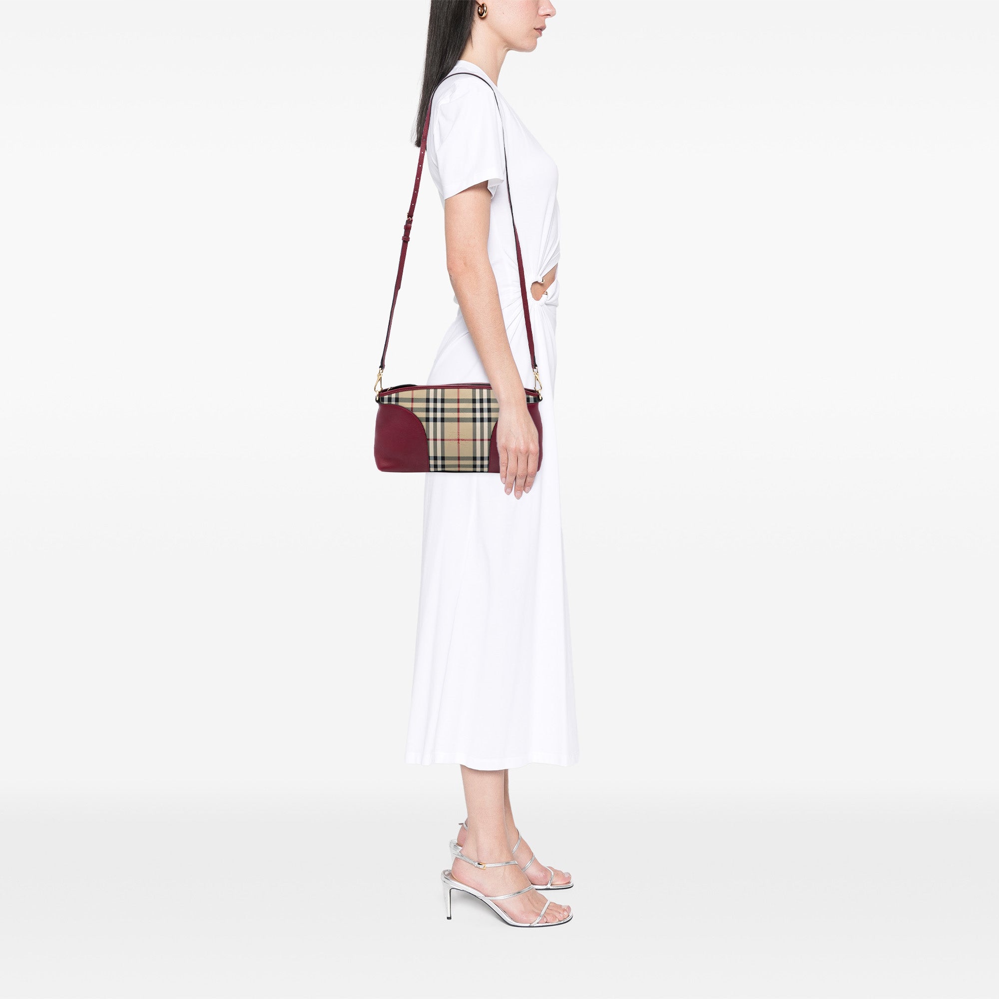 Chichester Crossbody Bag Horseferry Check Canvas and Leather Small