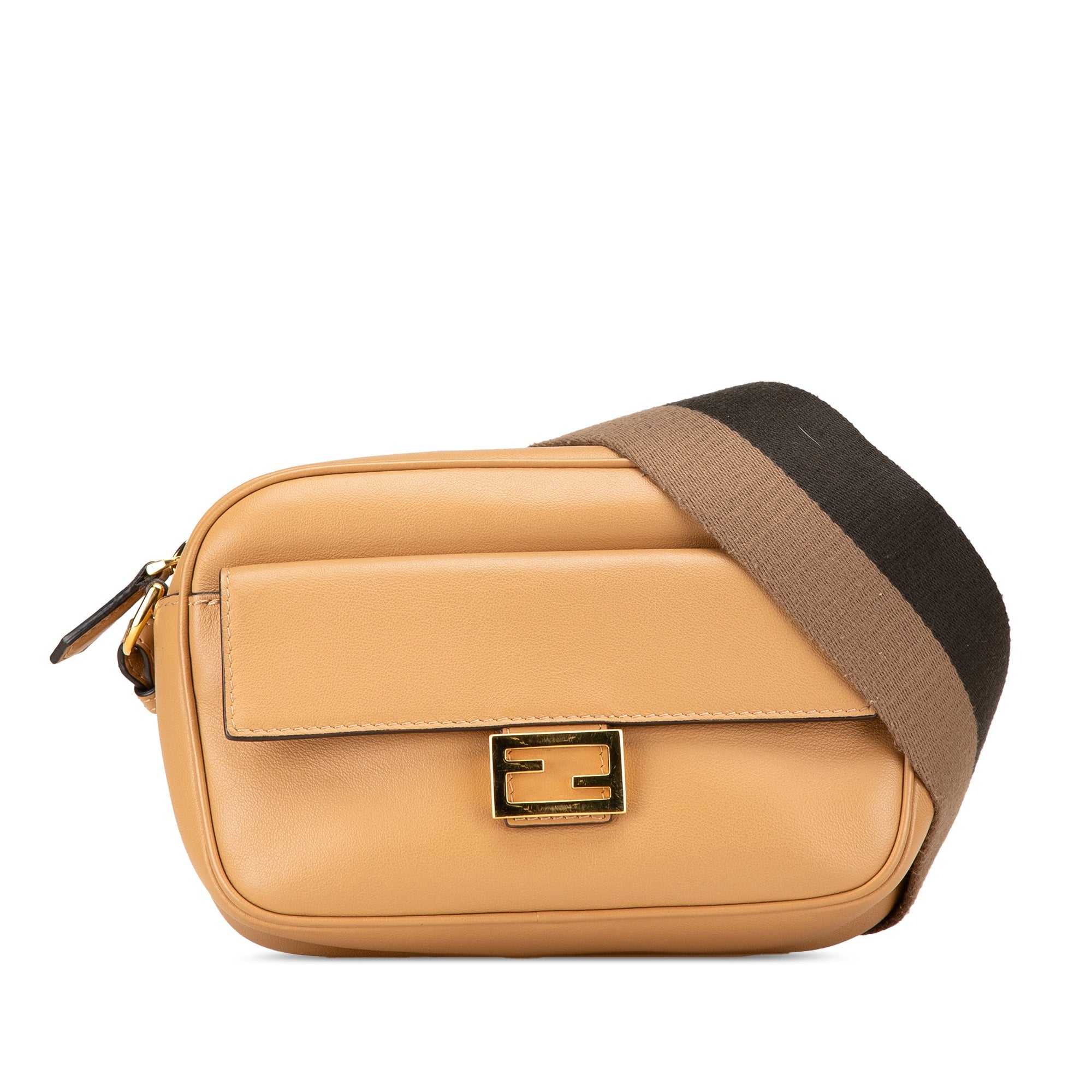 Baguette Camera Crossbody Bag Leather