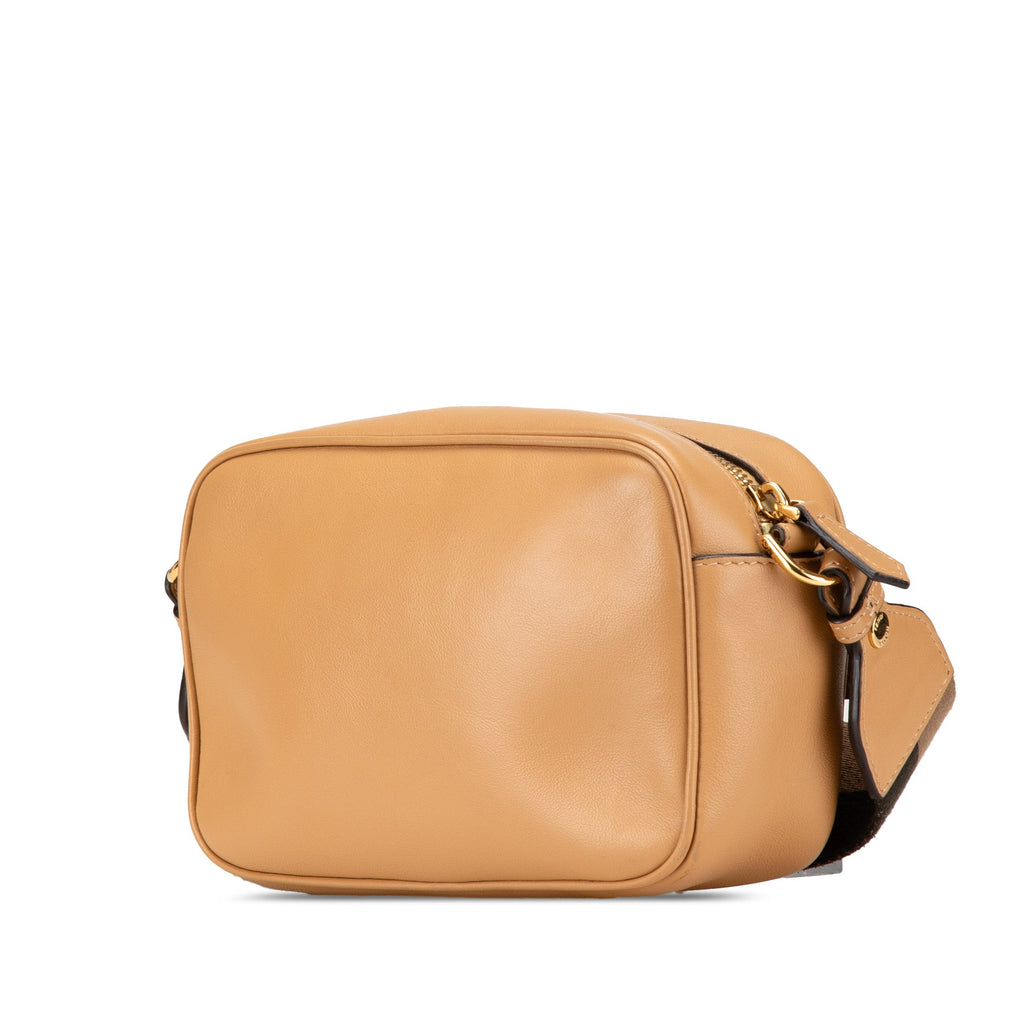 Baguette Camera Crossbody Bag Leather