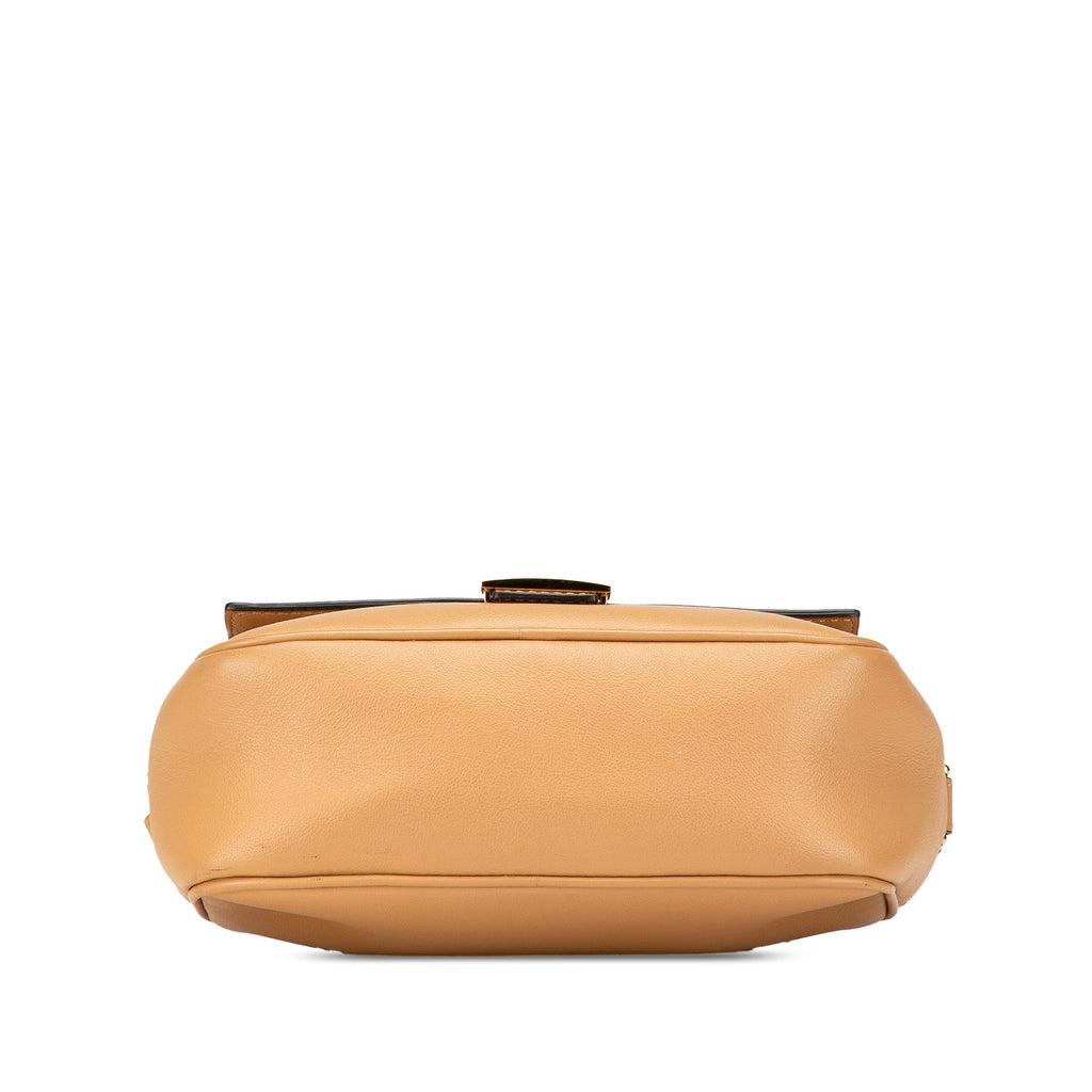 Baguette Camera Crossbody Bag Leather