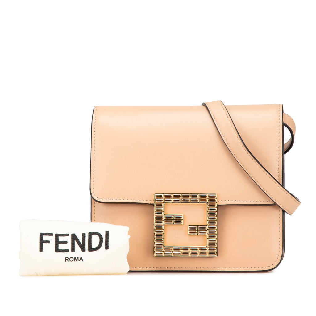 Fab Shoulder Bag Leather with Crystal Detail