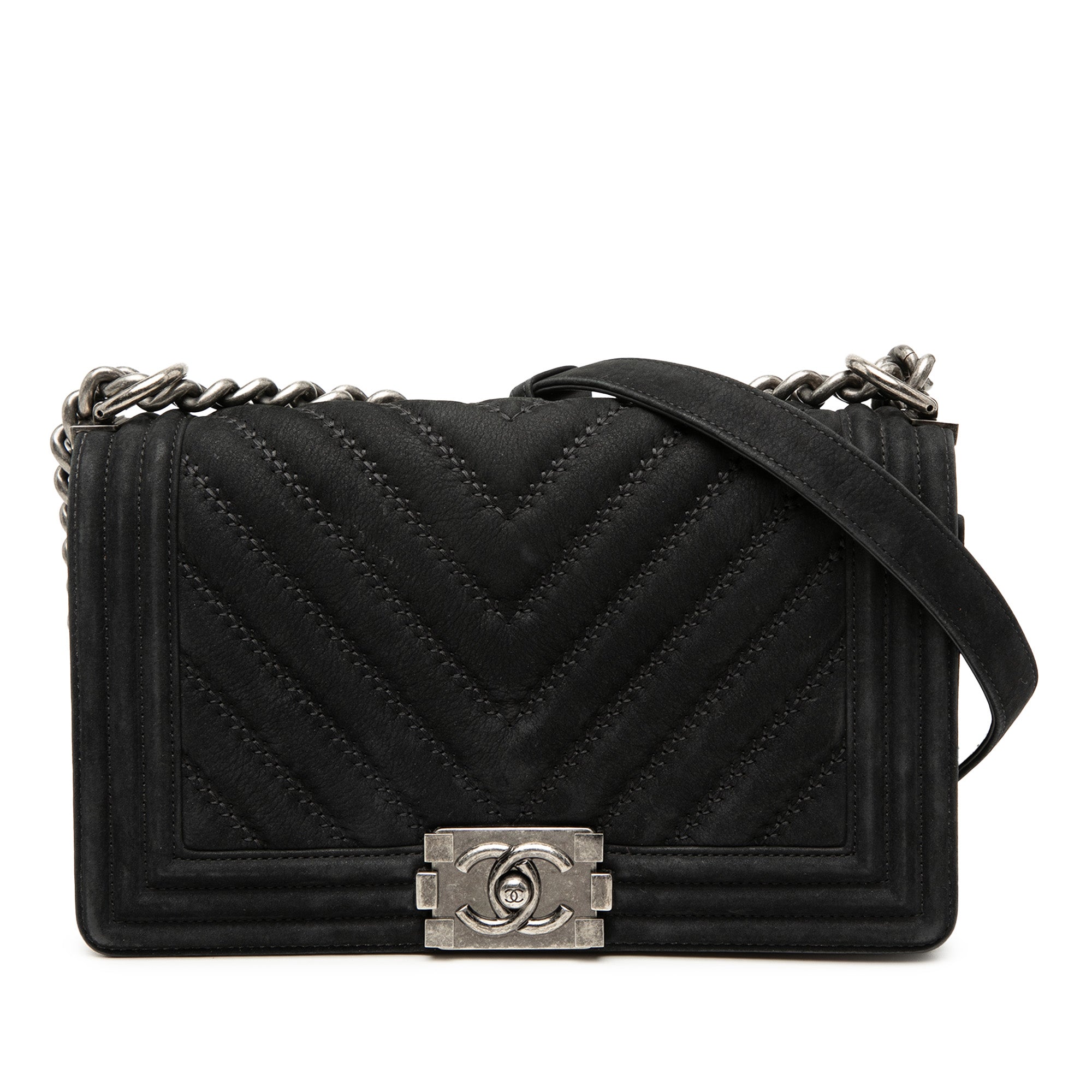 Boy Flap Bag Chevron Nubuck Old Medium