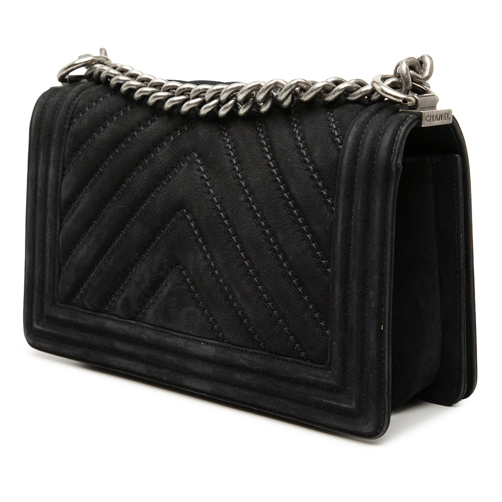 Boy Flap Bag Chevron Nubuck Old Medium