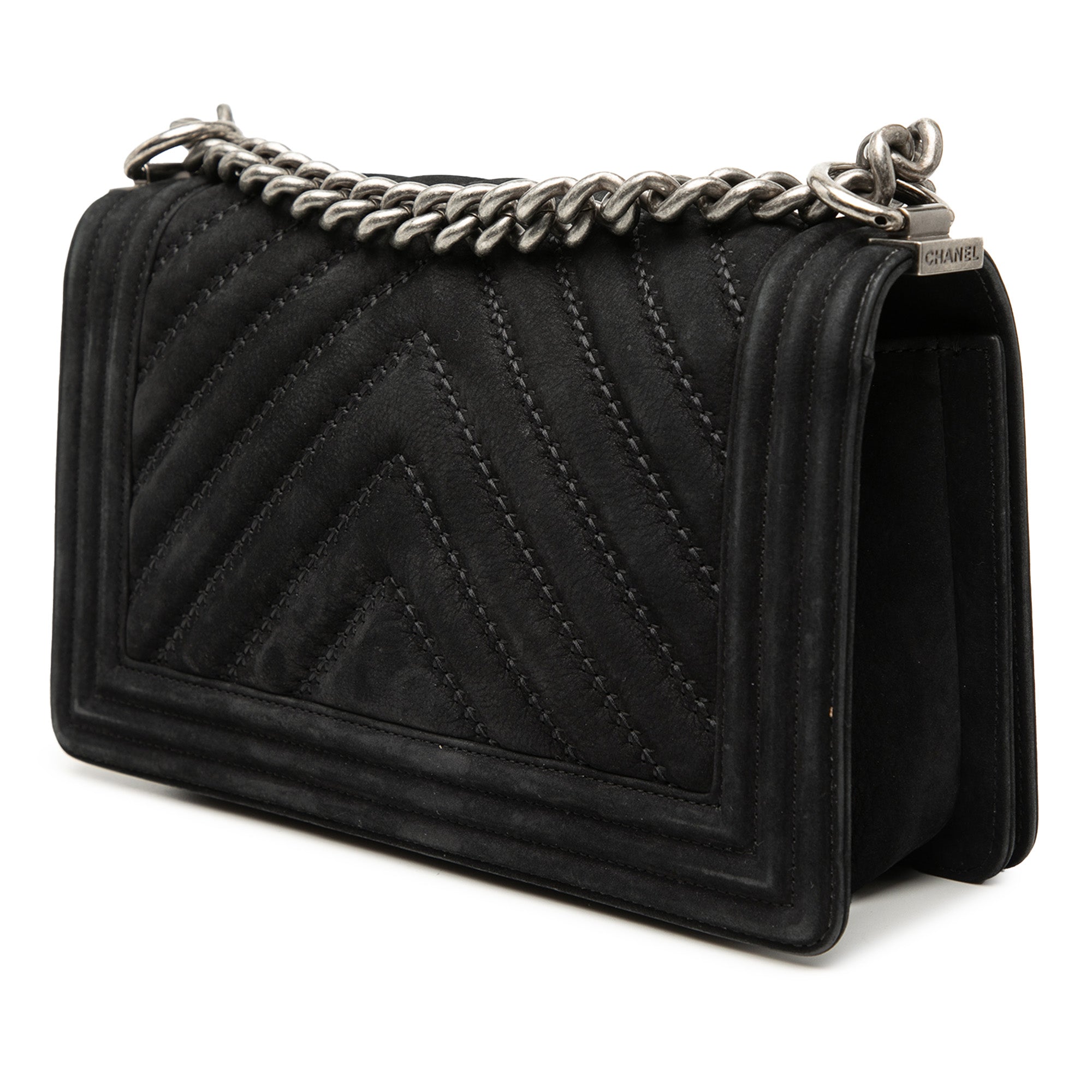 Boy Flap Bag Chevron Nubuck Old Medium