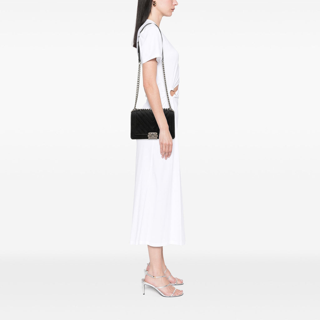 Boy Flap Bag Chevron Nubuck Old Medium