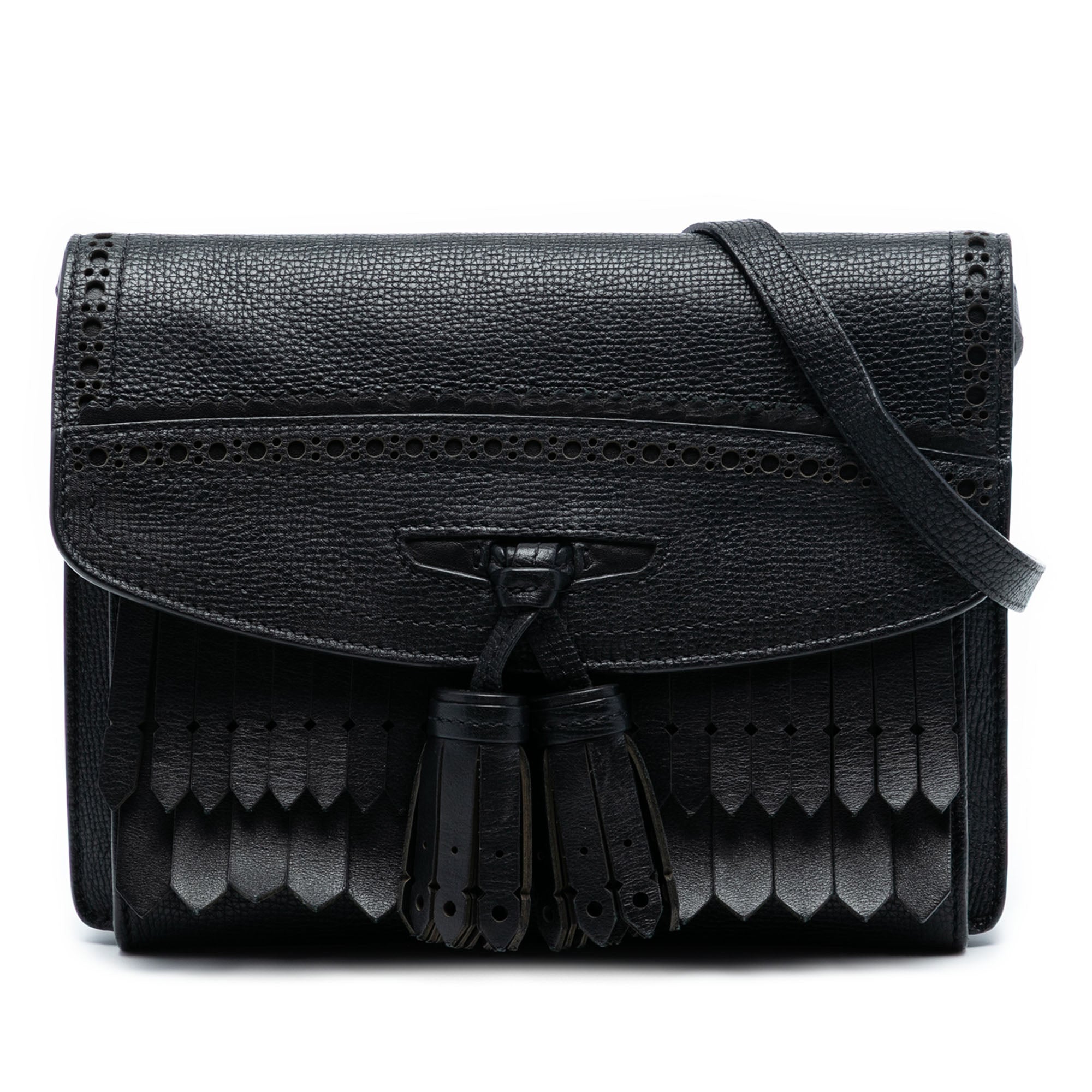 Macken Crossbody Bag Leather with Fringe Small