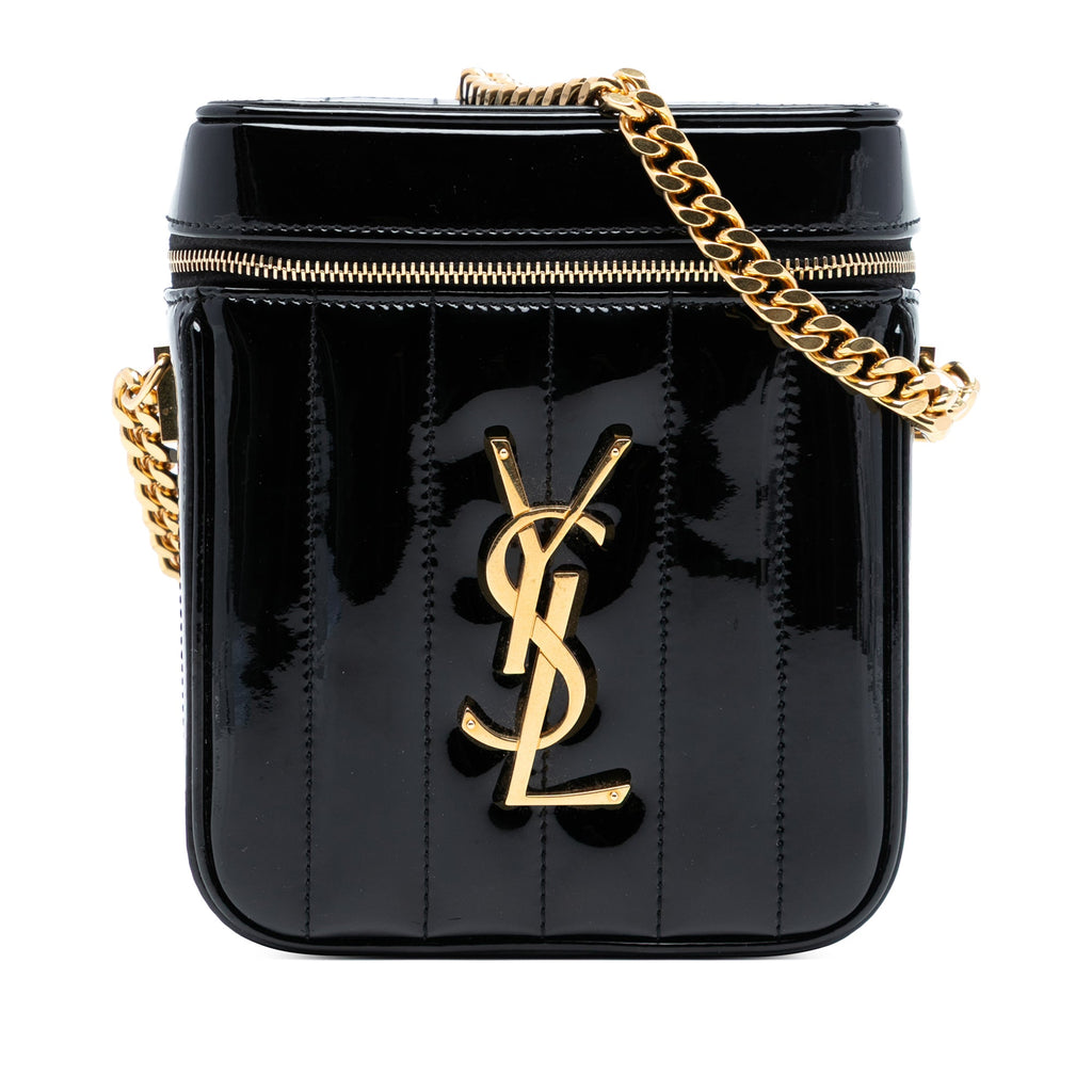 Vicky Crossbody Bag Vertical Quilted Patent Medium