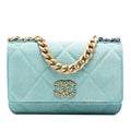 19 Wallet on Chain Quilted Denim