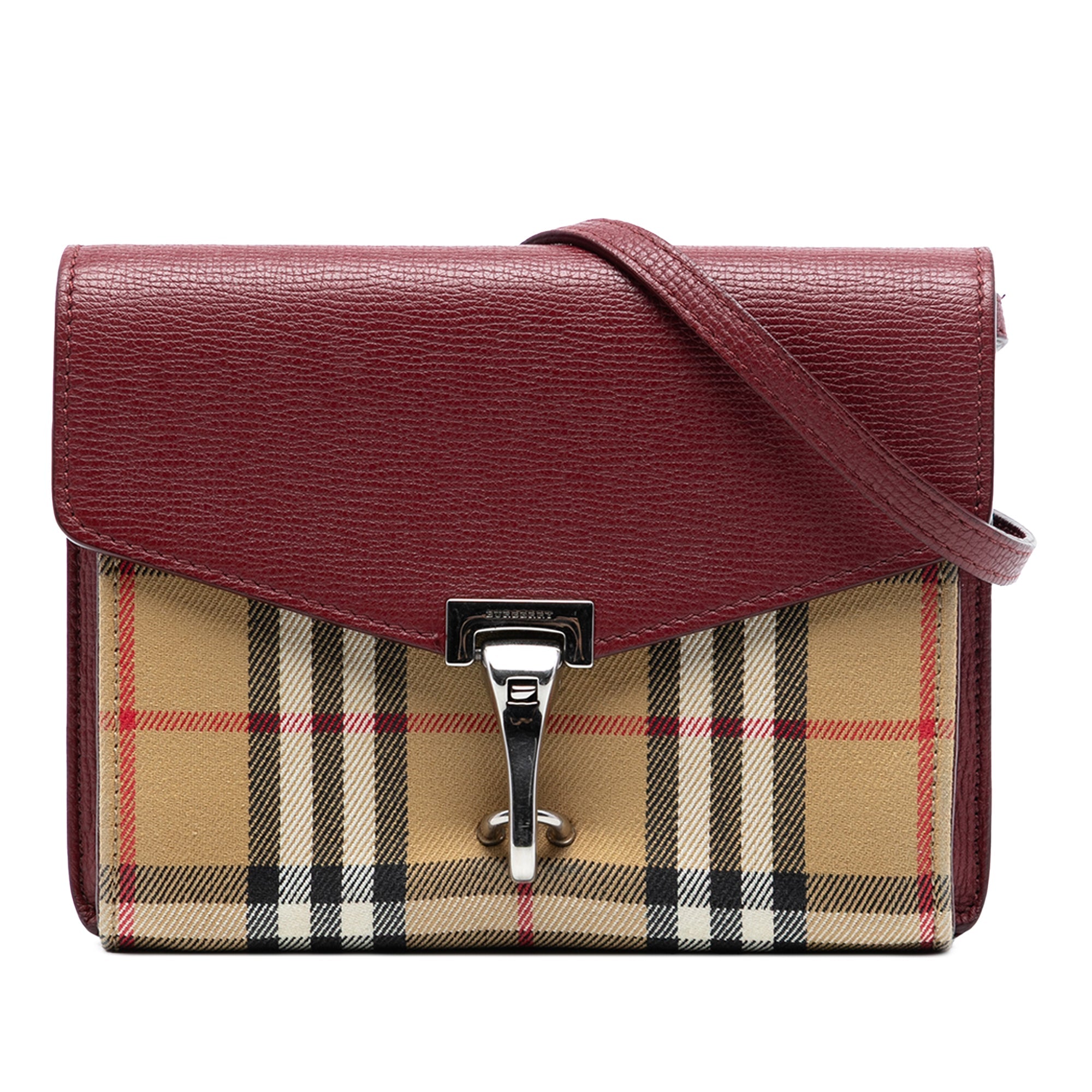 Macken Crossbody Bag Leather and Vintage Check Canvas Baby