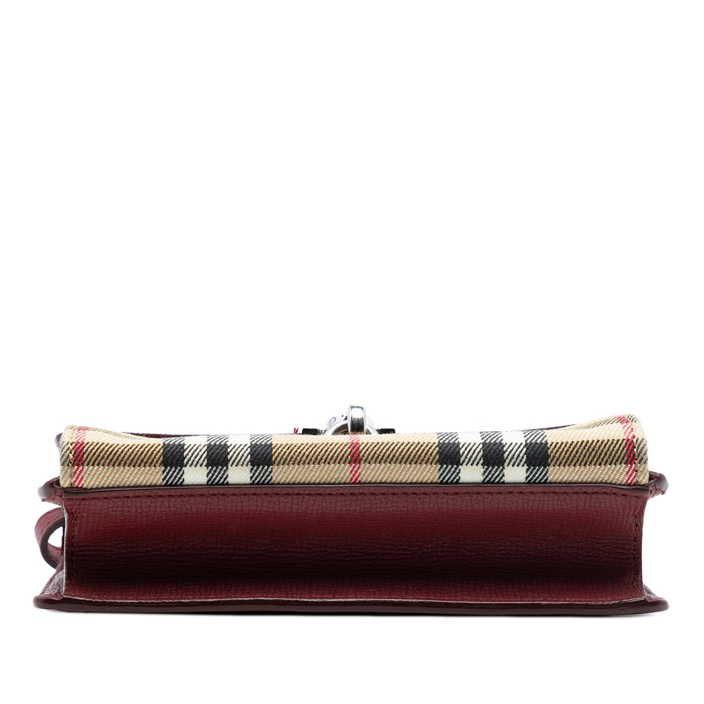 Macken Crossbody Bag Leather and Vintage Check Canvas Baby