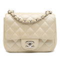 Square Classic Single Flap Bag Quilted Caviar Mini