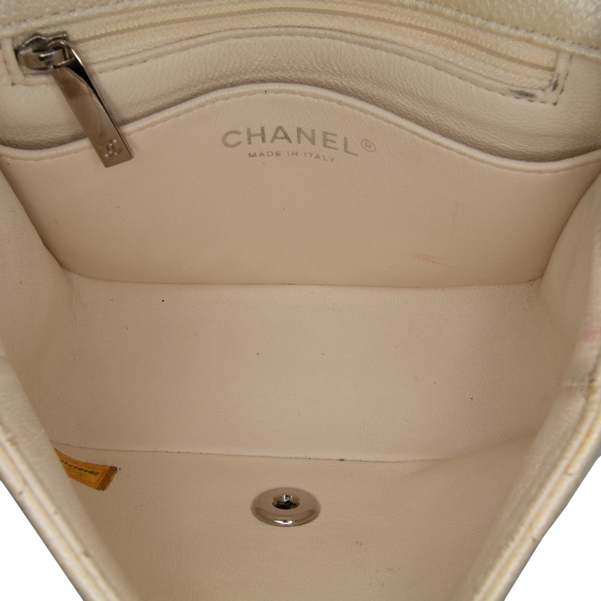 Square Classic Single Flap Bag Quilted Caviar Mini