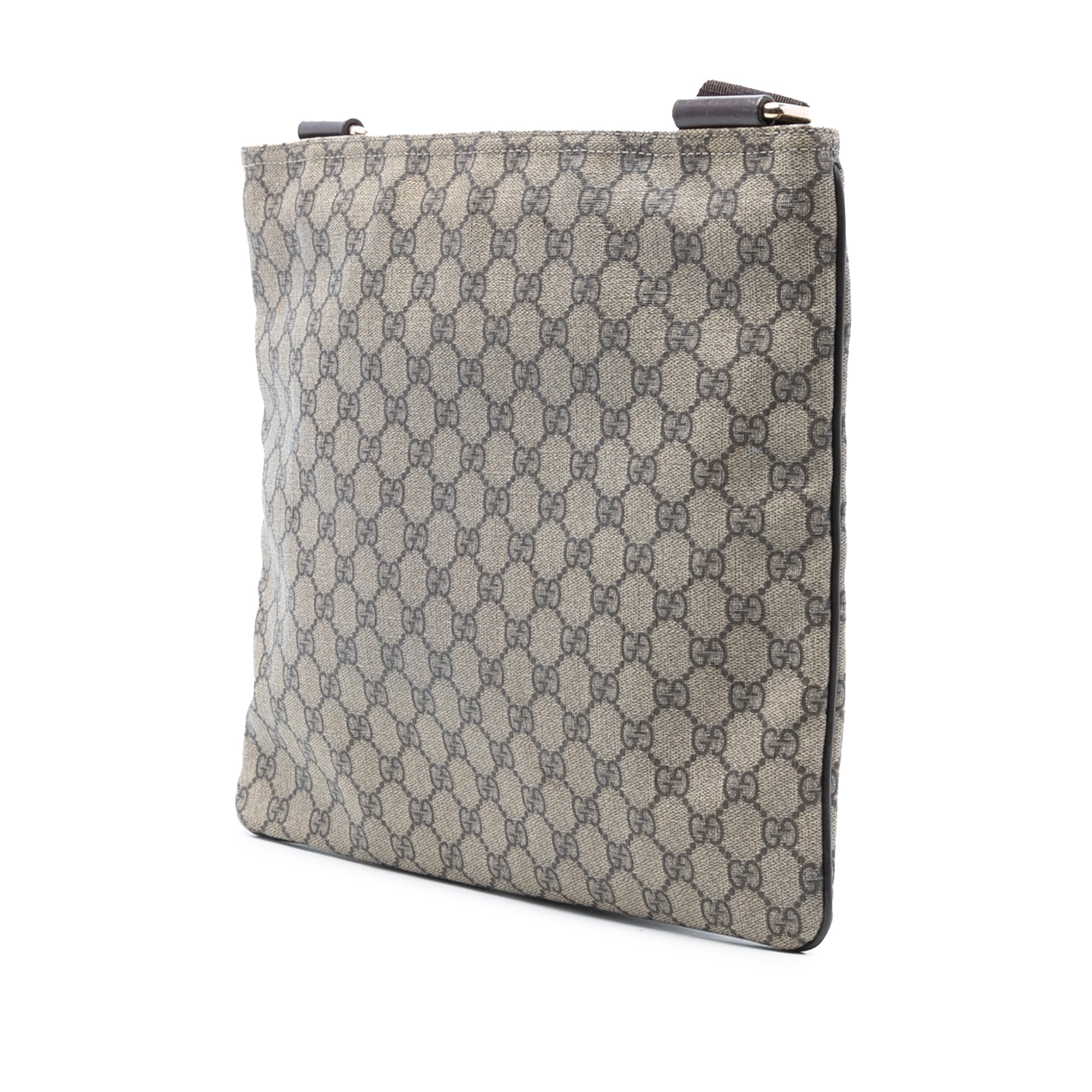 Zip Top Messenger Bag GG Coated Canvas Large