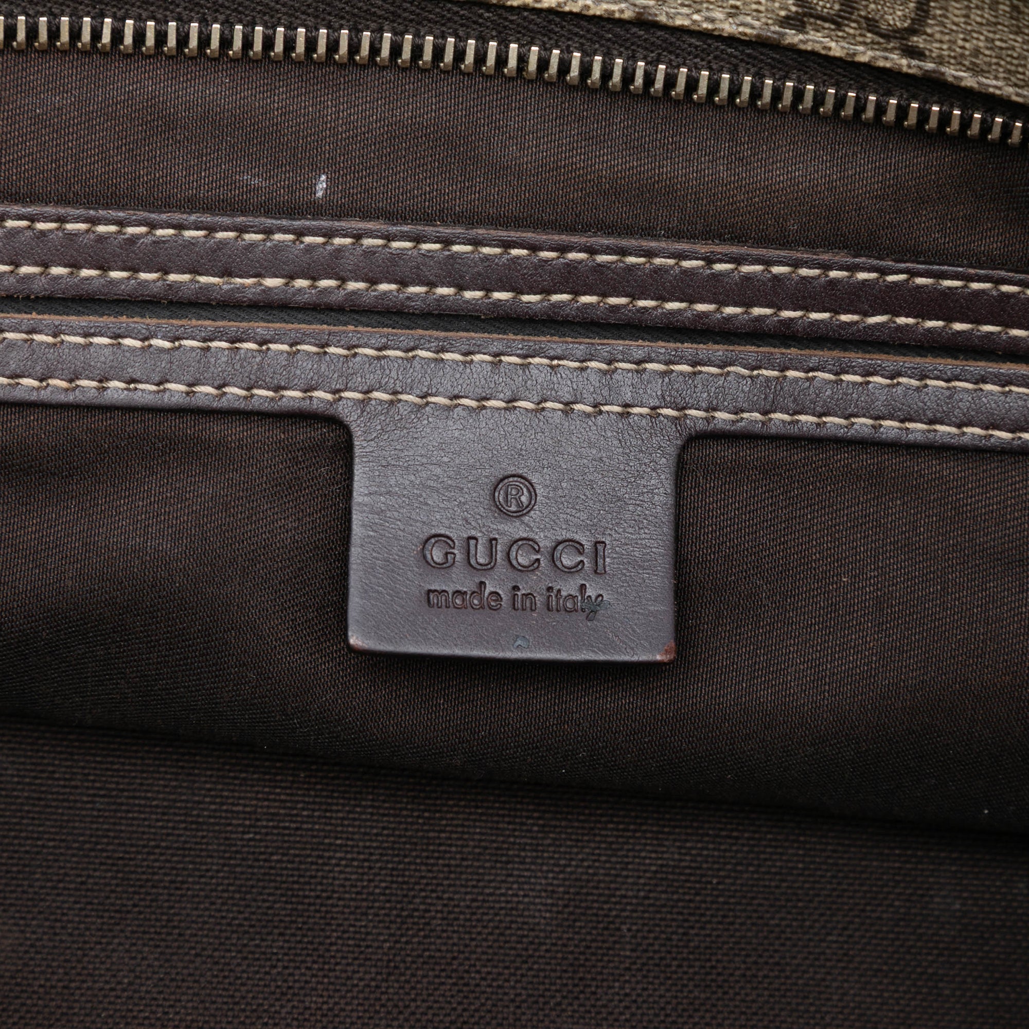 Zip Top Messenger Bag GG Coated Canvas Large