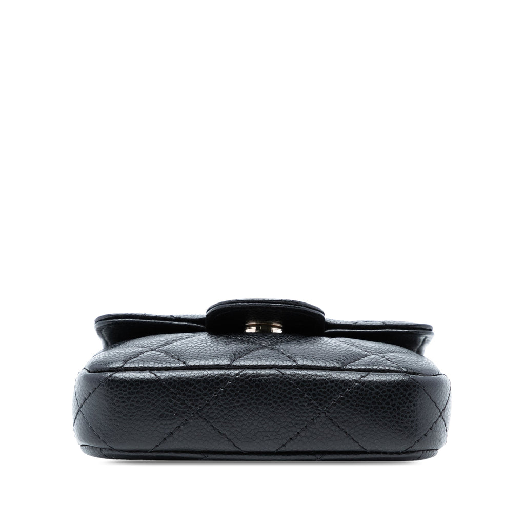 Classic Square Flap Clutch with Chain Quilted Caviar Mini