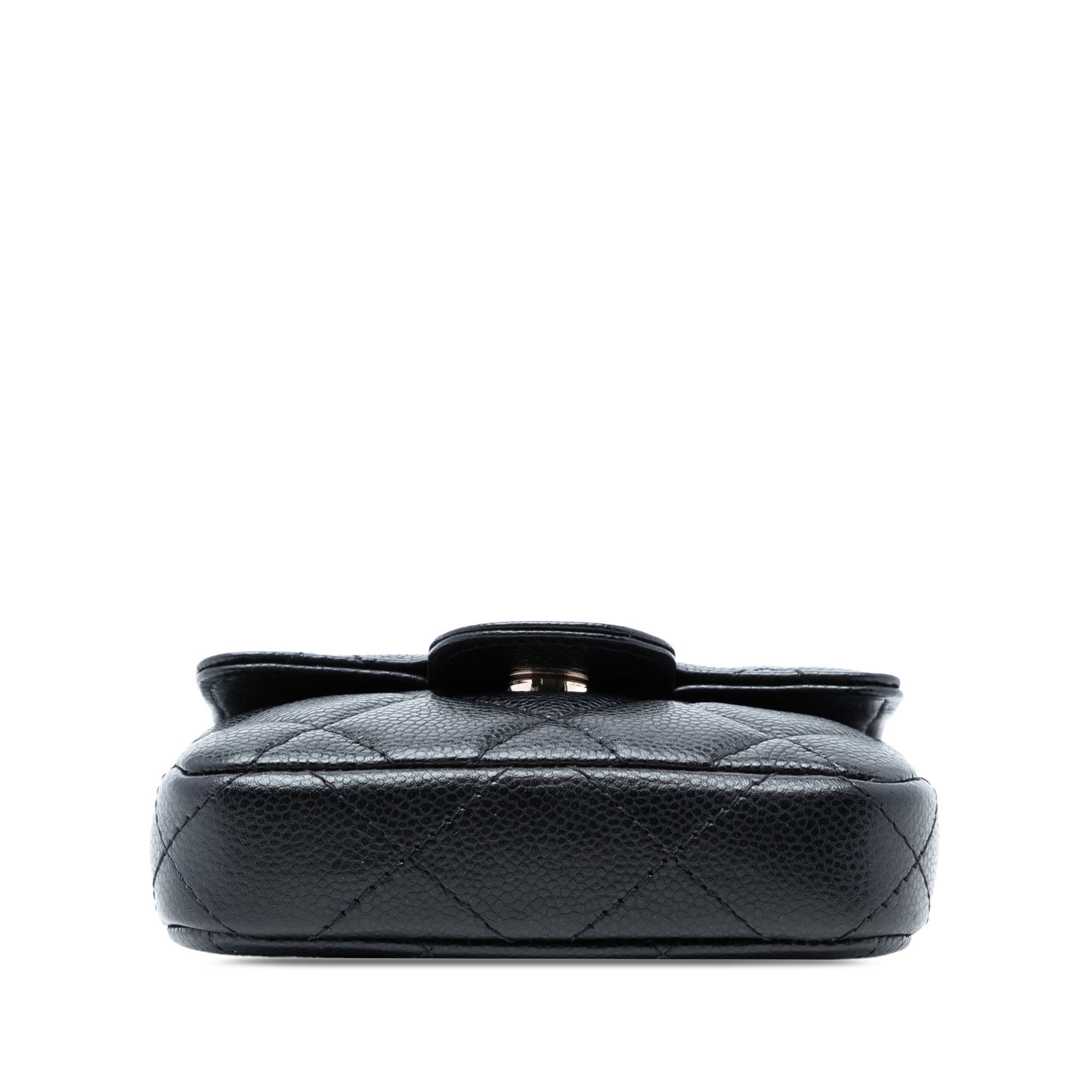 Classic Square Flap Clutch with Chain Quilted Caviar Mini