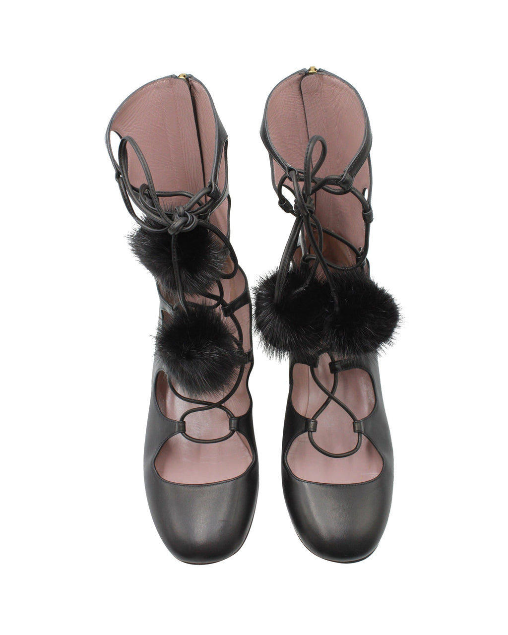 Women's Gucci Heloise Lace-up Gladiator Boots In Black Leather