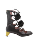Women's Gucci Heloise Lace-up Gladiator Boots In Black Leather