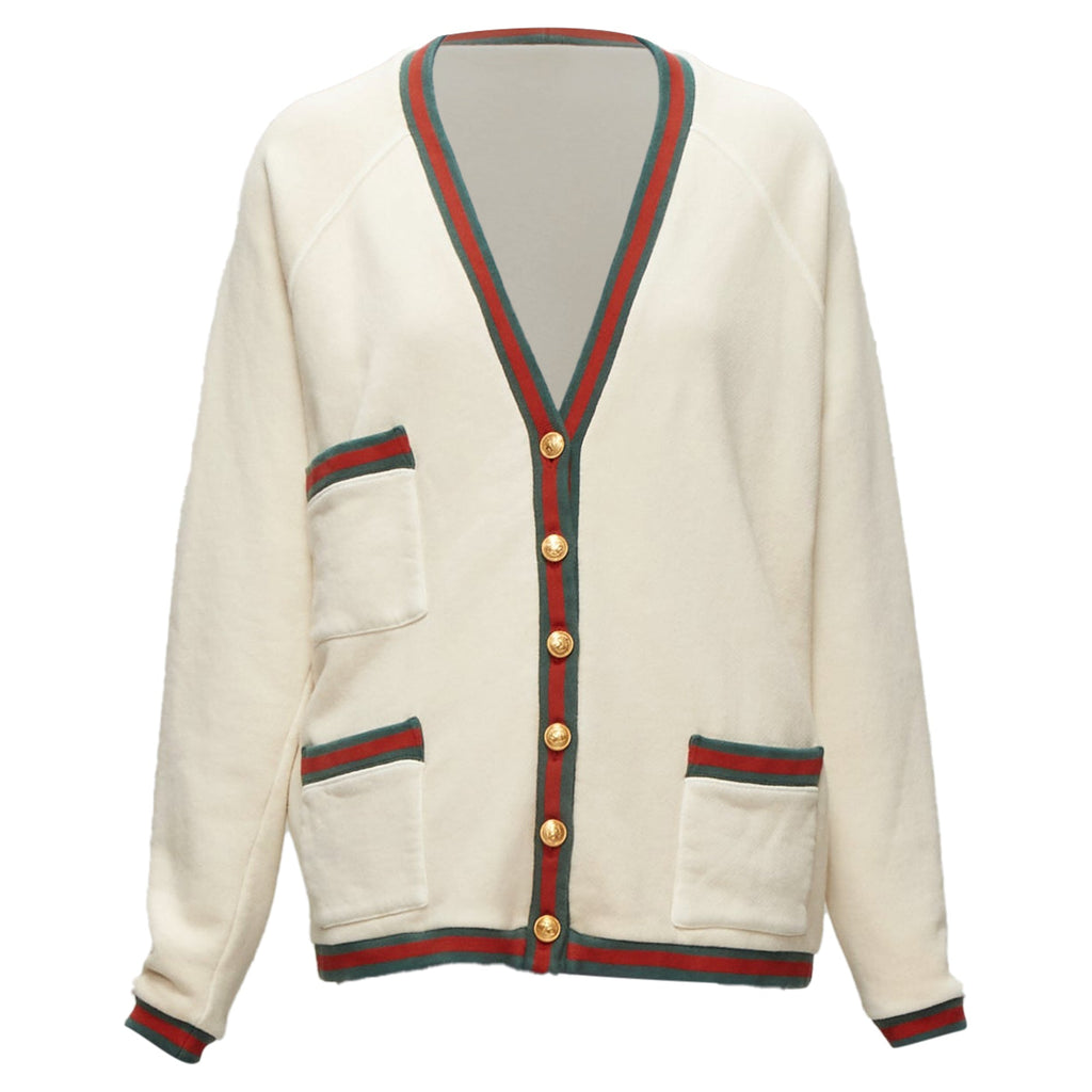 Women's Gucci reversible web button oversized cardigan