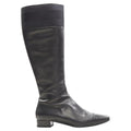 Women's Gucci web trim leather bamboo charm zip riding boots