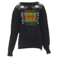 Women's Gucci Floral Embroidered Logo Loved Studded Distressed Sweatshirt
