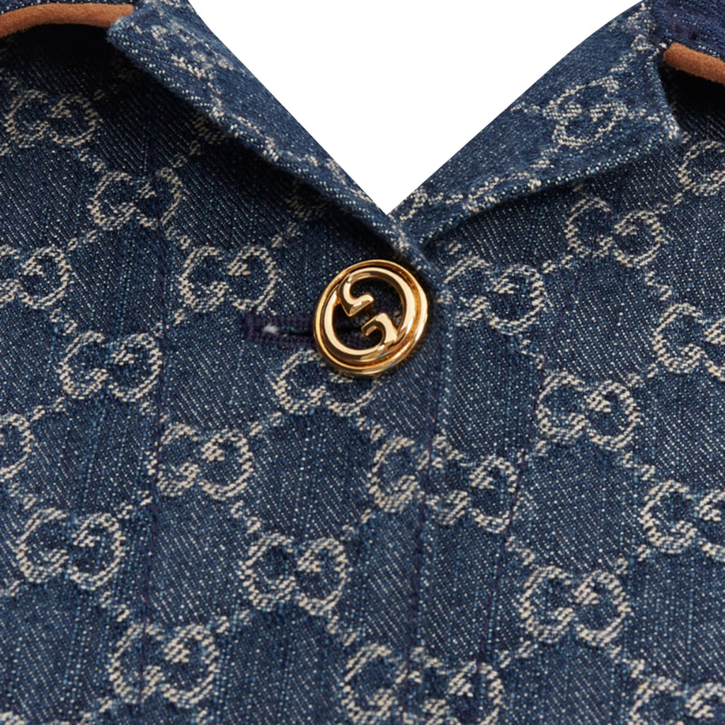 Women's Gucci Epilogue Washed Organic Denim GG Monogram Coat