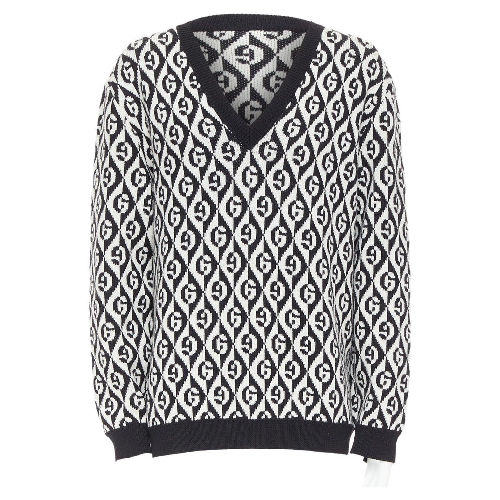 Men's Gucci wool G Rhombus monogram intarsia sweater