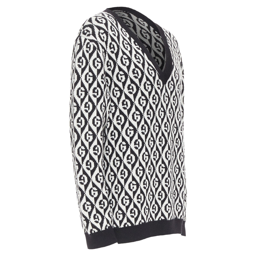 Men's Gucci wool G Rhombus monogram intarsia sweater