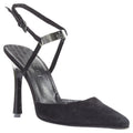 Women's Gucci black suede metal slingback pumps