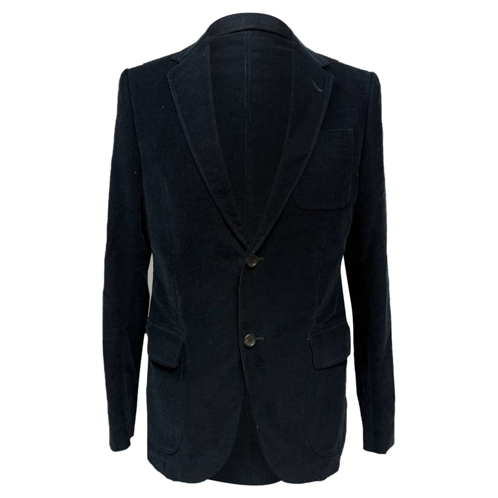 Men's Gucci Single-Breasted Blazer with Pockets in Black Corduroy