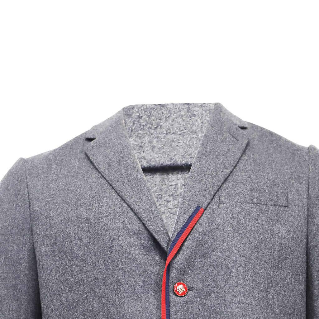 Men's Gucci Cambridge Flannel Jacket In Grey Wool