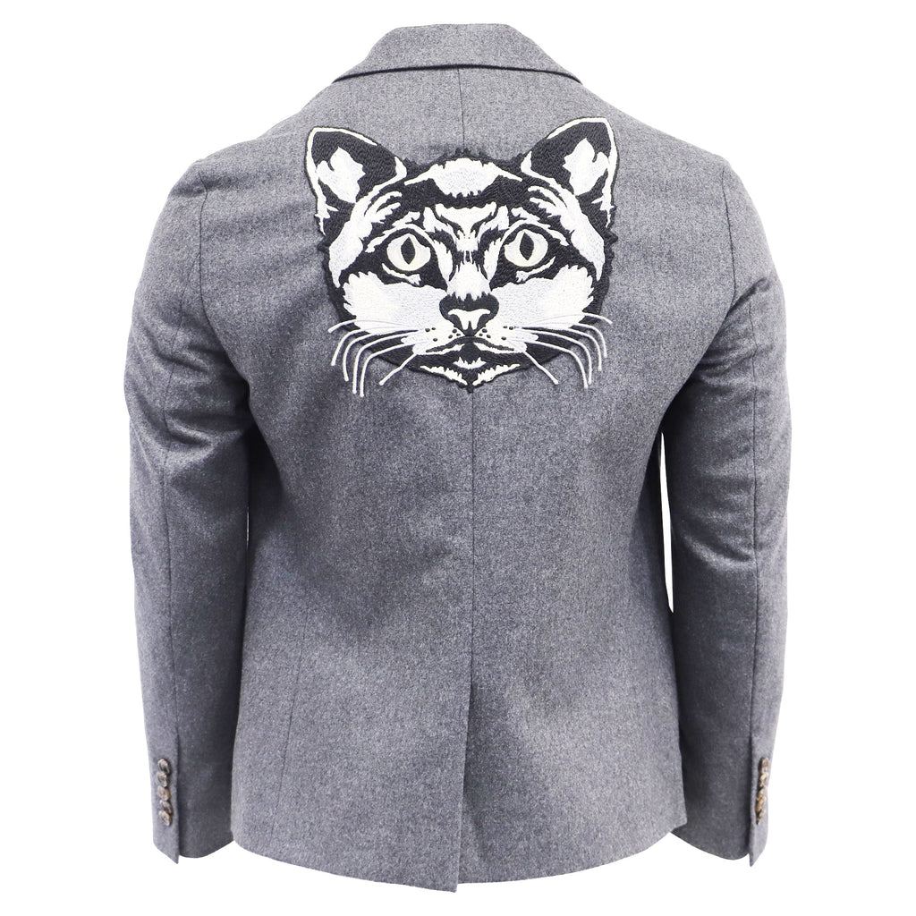 Men's Gucci Cambridge Flannel Jacket In Grey Wool