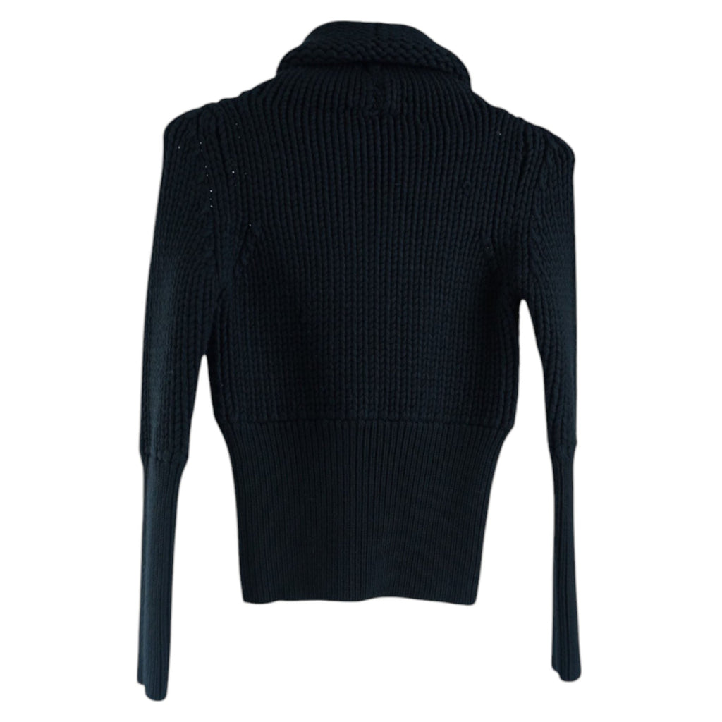 Women's Gucci Black Heavy Crop Polo Neck Knitwear