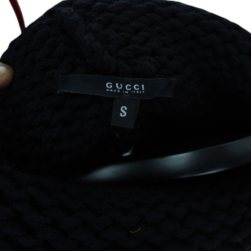 Women's Gucci Black Heavy Crop Polo Neck Knitwear