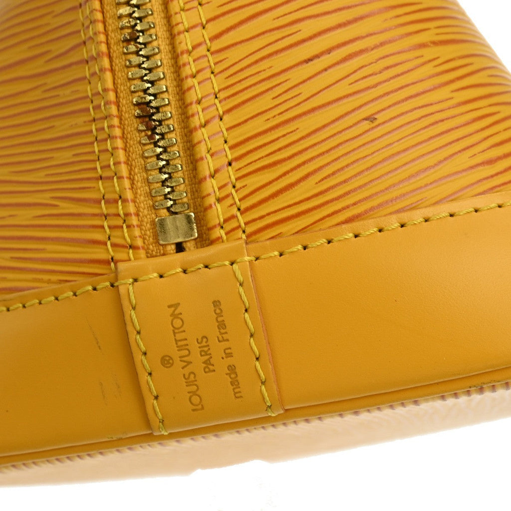 Louis Vuitton Alma Handbag Epi Leather Yellow Leather Handbag (Pre-Owned)