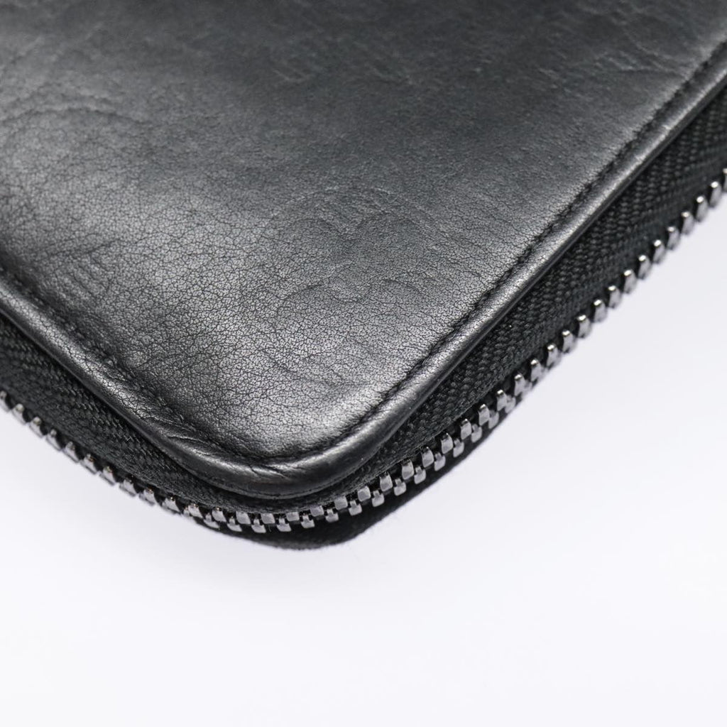 Louis Vuitton Zippy Wallet Vertical Monogram Shadow Leather Black Leather Wallets Accessory (Pre-Owned)