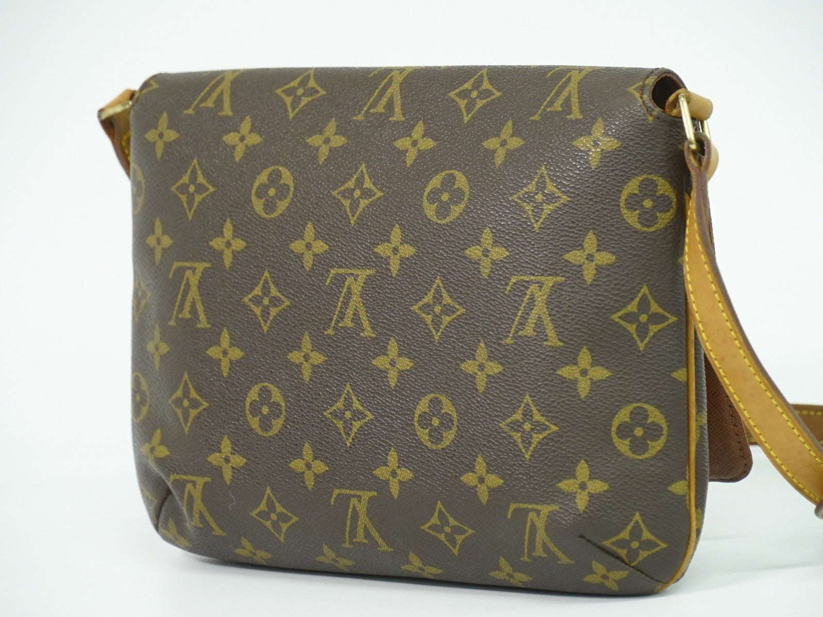 Louis Vuitton Musette Tango Handbag Monogram Canvas Brown Canvas Shoulder Bag Bag (Pre-Owned)