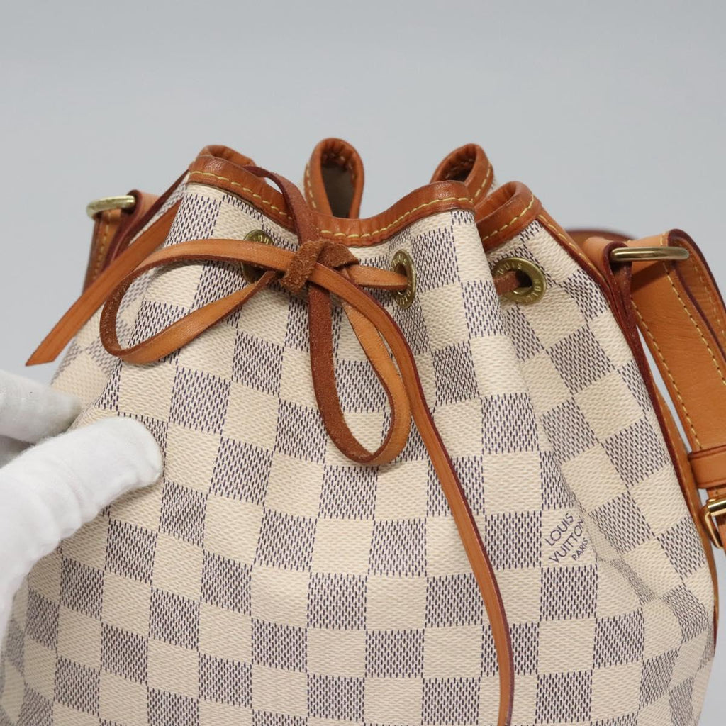 Louis Vuitton Noe Shoulder Bag Damier Azur White Canvas Shoulder Bag Bag (Pre-Owned)