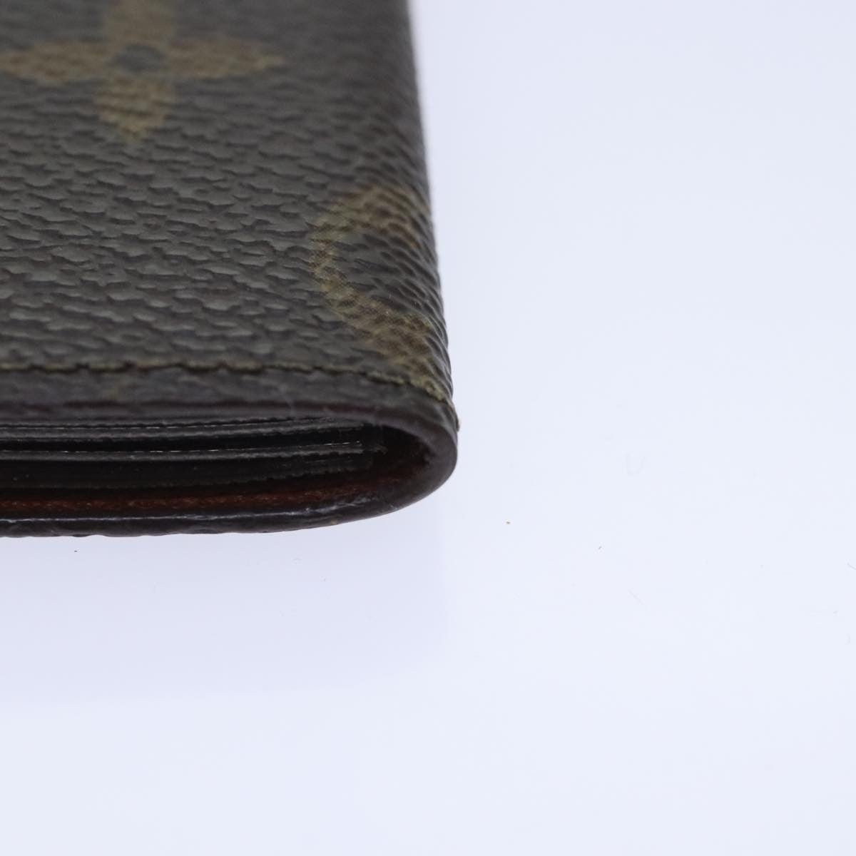 Louis Vuitton Porte Cartes Pression Card Case Monogram Canvas Brown Canvas Card Holders Accessory (Pre-Owned)