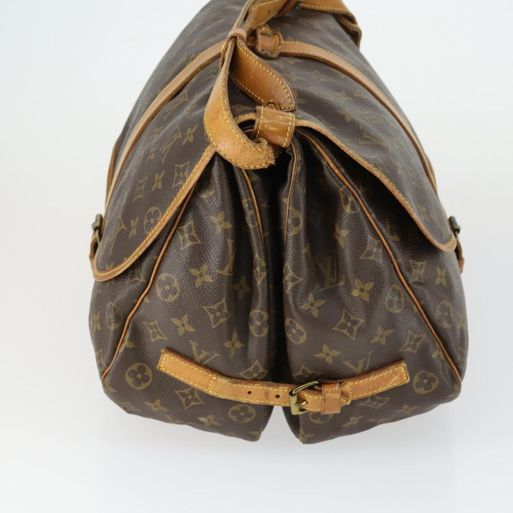 Louis Vuitton Saumur Handbag Monogram Canvas Brown Canvas Shoulder Bag Bag (Pre-Owned)