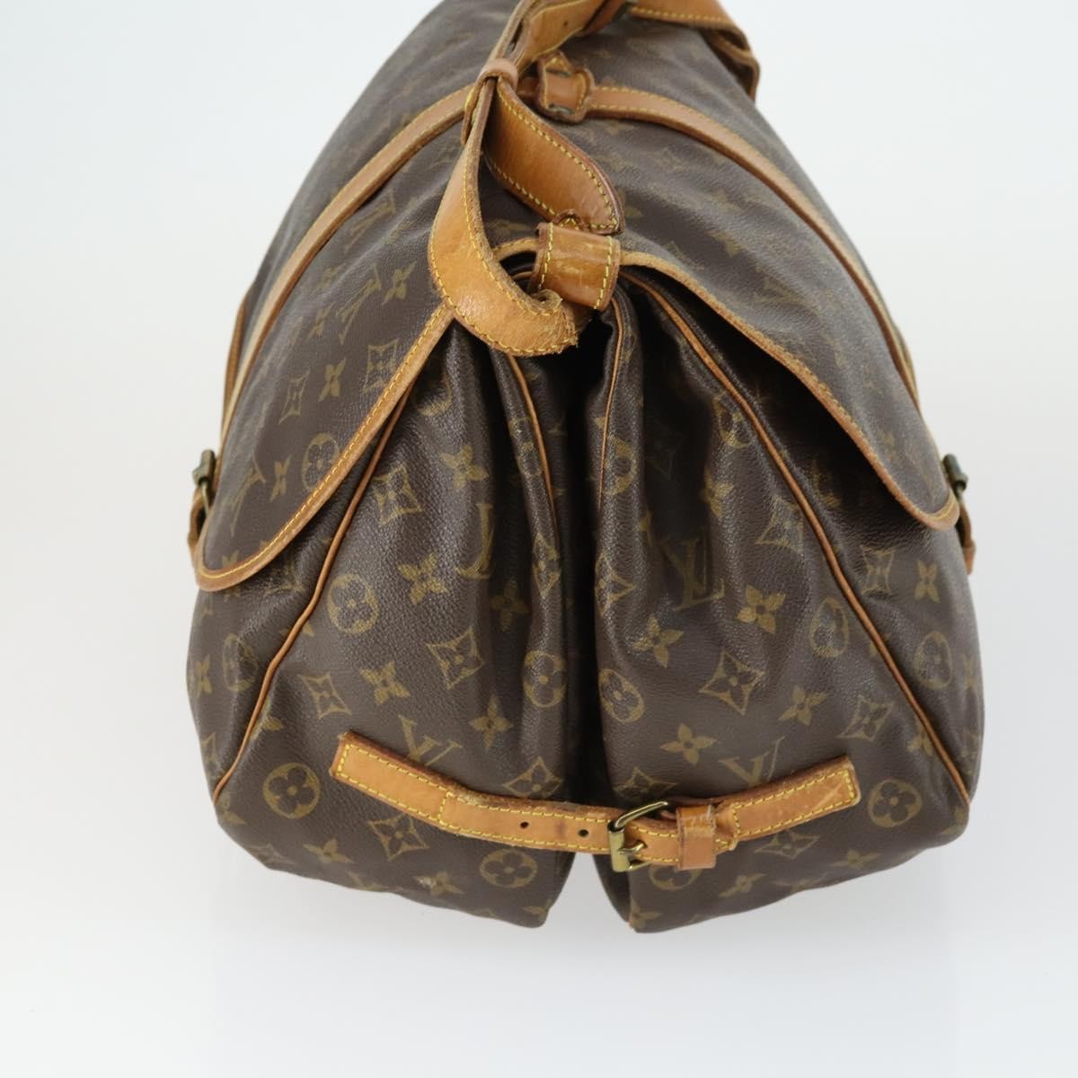 Louis Vuitton Saumur Handbag Monogram Canvas Brown Canvas Shoulder Bag Bag (Pre-Owned)