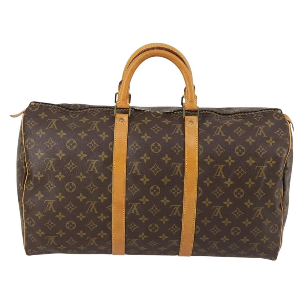 Louis Vuitton Keepall Bag Monogram Canvas Brown Canvas Travel Bag Bag (Pre-Owned)