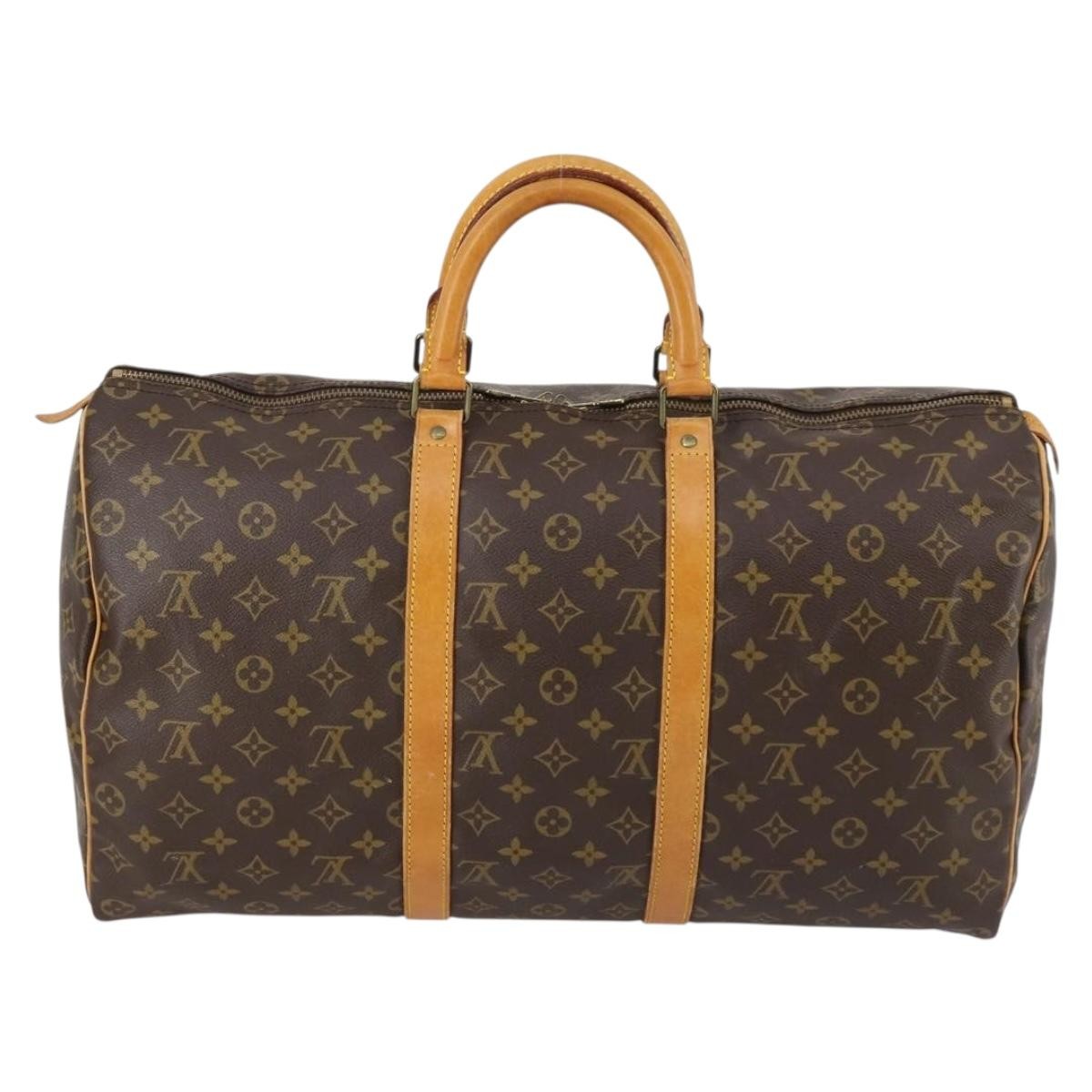 Louis Vuitton Keepall Bag Monogram Canvas Brown Canvas Travel Bag Bag (Pre-Owned)