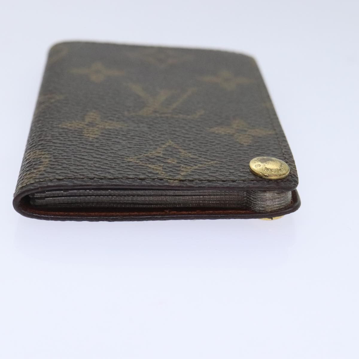 Louis Vuitton Porte Cartes Pression Card Case Monogram Canvas Brown Canvas Card Holders Accessory (Pre-Owned)